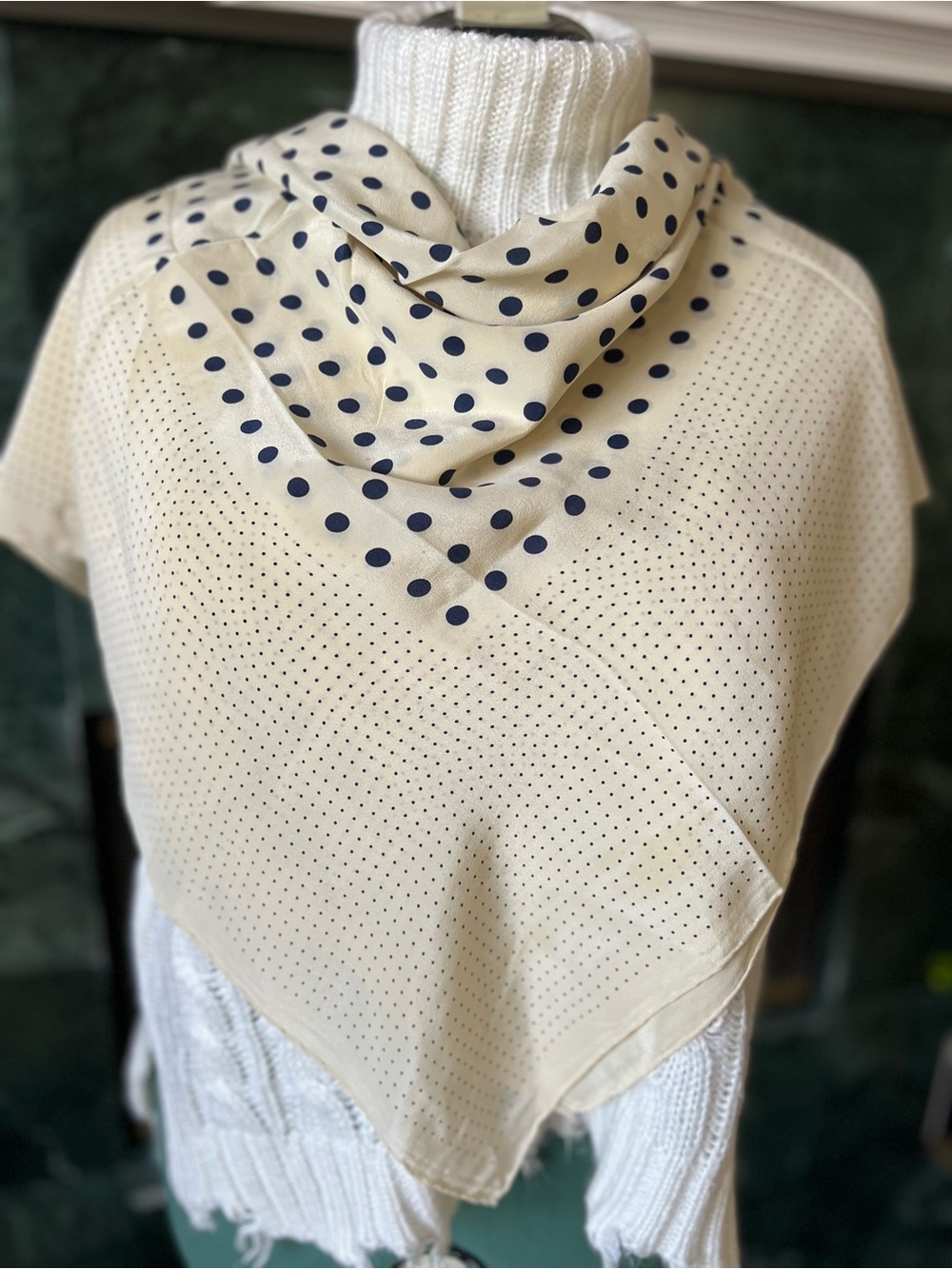 PPFM Peyton Place For Men Silk Scarf Polka Dot Bandana Foulard Square StreetWear